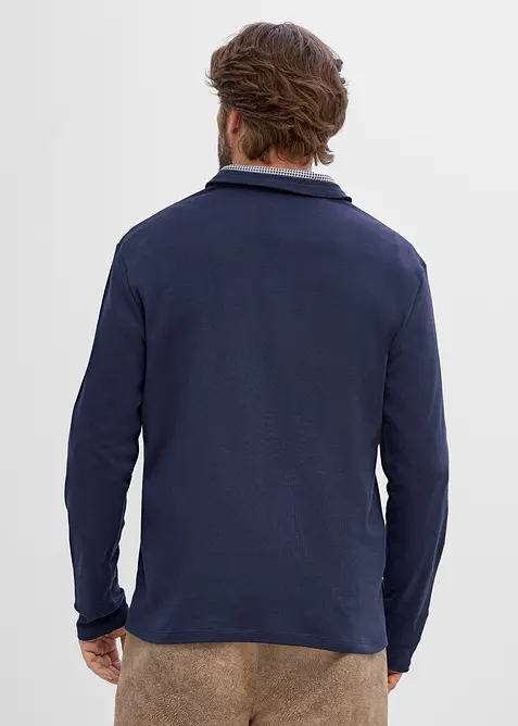 Poloshirt aus reiner Baumwolle mit karierten Details, bonprix