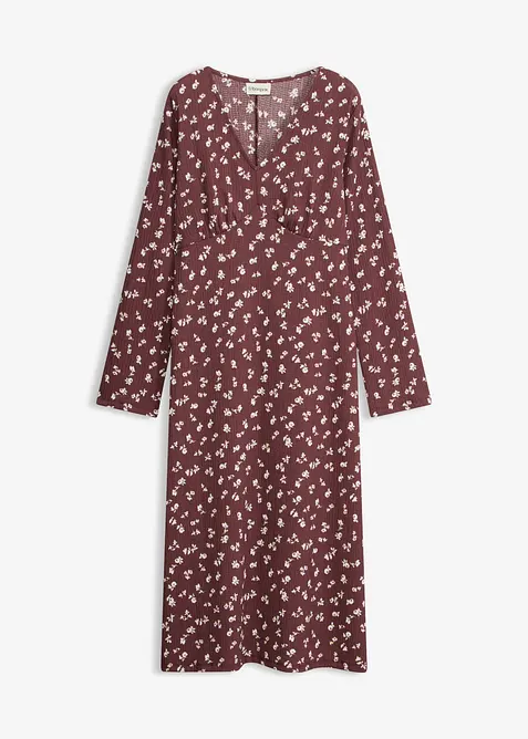 Robe midi en cr&ecirc;pe textur&eacute;, bonprix