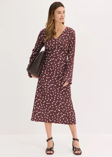 Robe midi en cr&ecirc;pe textur&eacute;, bonprix