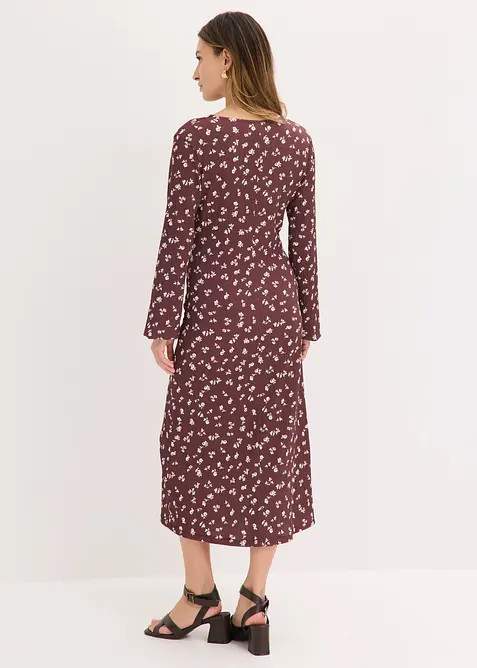 Robe midi en cr&ecirc;pe textur&eacute;, bonprix