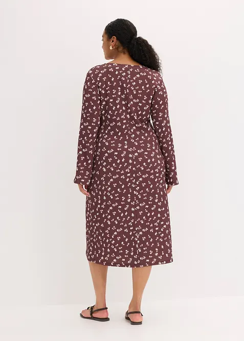 Robe midi en cr&ecirc;pe textur&eacute;, bonprix