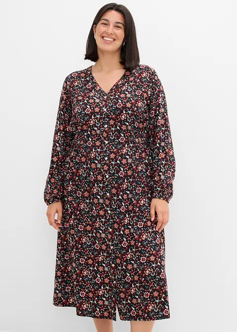 Midikleid aus flie&szlig;ender Viskose, bonprix