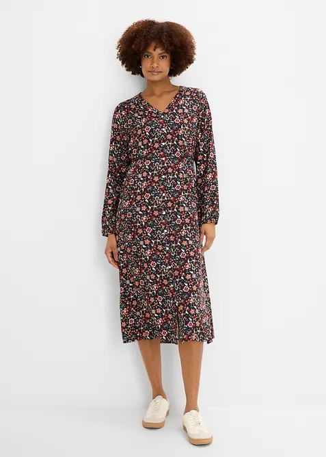 Midikleid aus flie&szlig;ender Viskose, bonprix