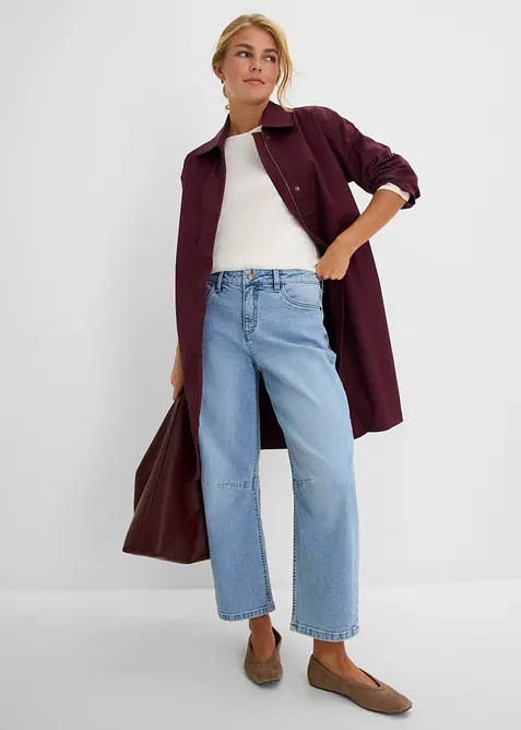 Jean barrel taille mi-haute, bonprix