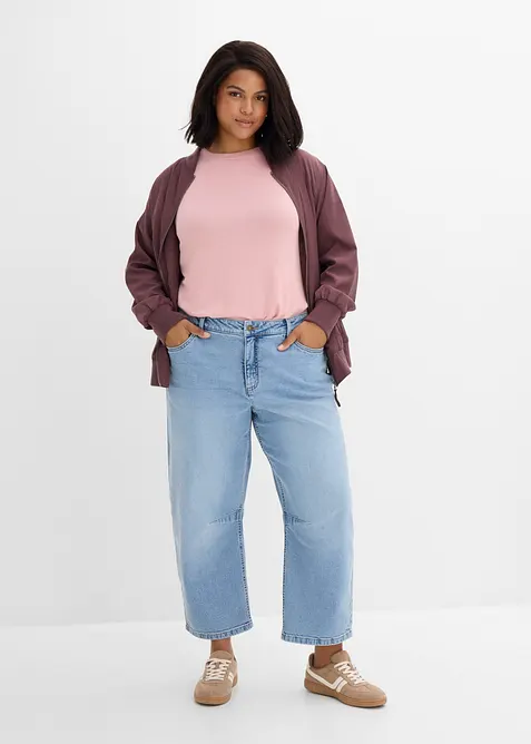 Jean barrel taille mi-haute, bonprix