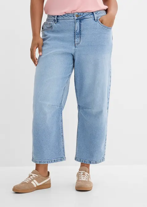 Jean barrel taille mi-haute, bonprix