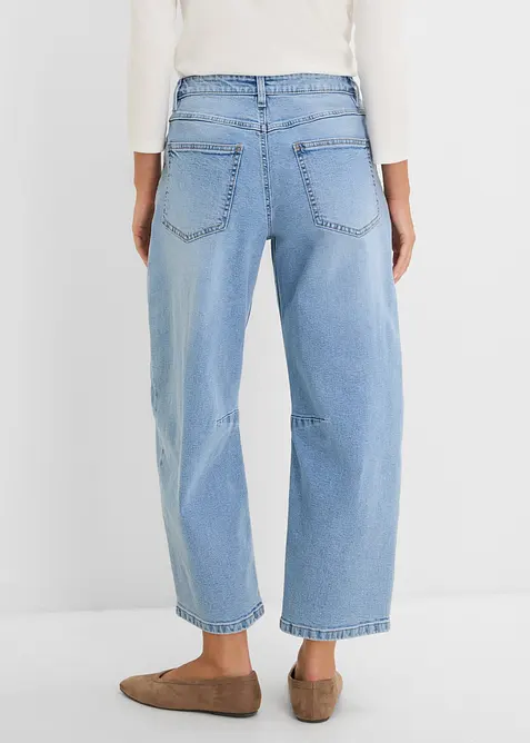 Jean barrel taille mi-haute, bonprix