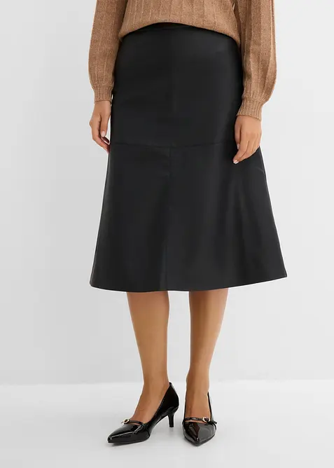 Jupe midi enduite, bonprix