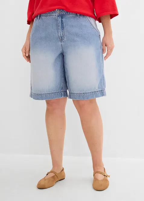 Leichte Jeans-Bermuda Mid Waist, bonprix