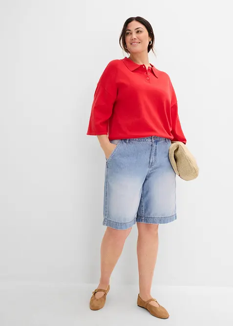 Leichte Jeans-Bermuda Mid Waist, bonprix