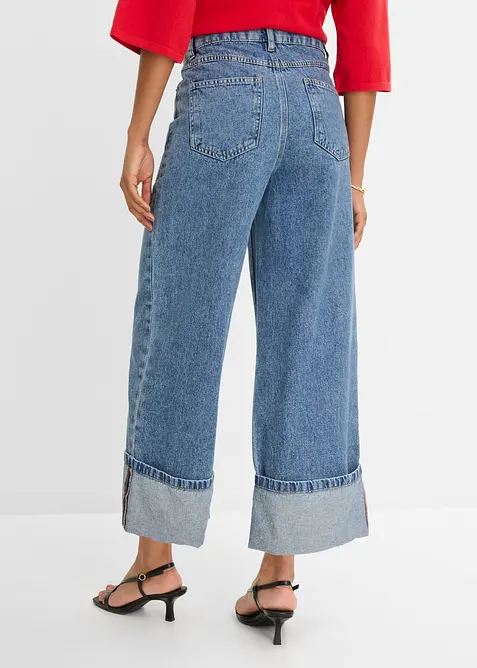 Jean large taille mi-haute, cropped, bonprix