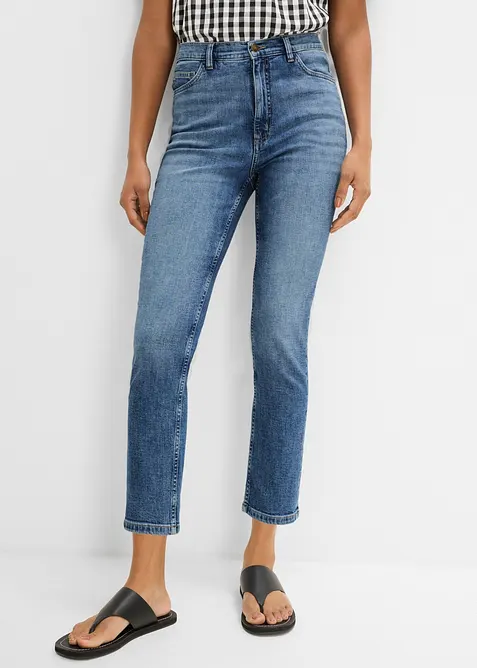 Jean slim cropped, taille haute, bonprix
