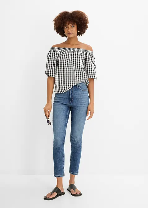 Jean slim cropped, taille haute, bonprix