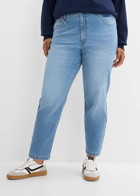 Jean mom taille haute, cropped, bonprix