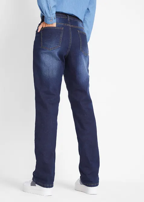 Jean droit taille mi-haute, thermique, bonprix