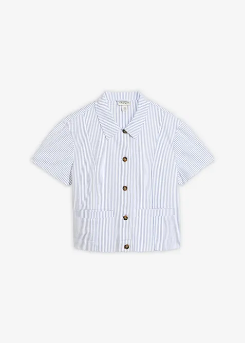 Veste ray&eacute;e en jean, bonprix