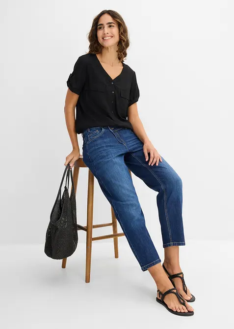 Jean mom taille haute, raccourci, bonprix