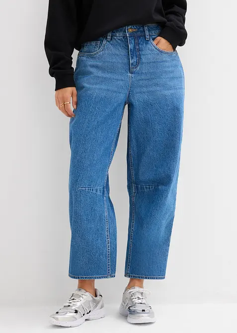Jean barrel taille mi-haute, bonprix