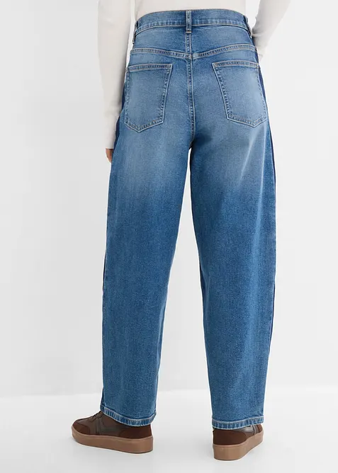 Jean barrel taille haute, cropped, bonprix