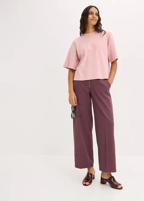 Kurzes Oversize-Shirt aus reiner schwerer Bio-Baumwolle, bonprix