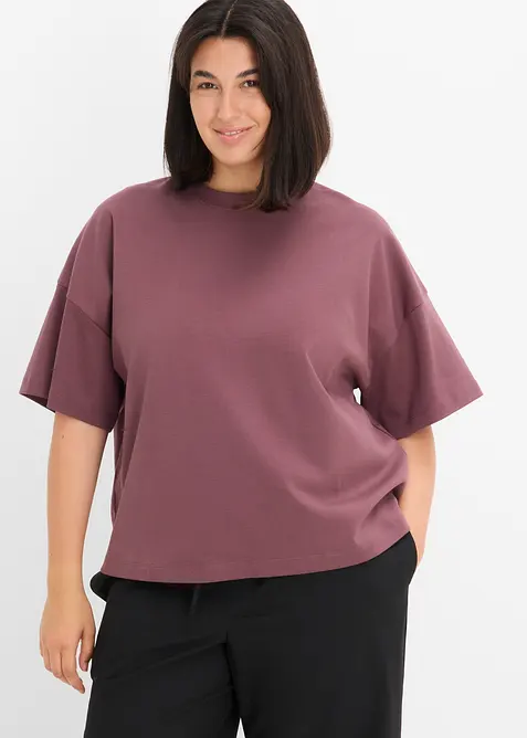 T-shirt court et oversize en coton &eacute;pais, bonprix