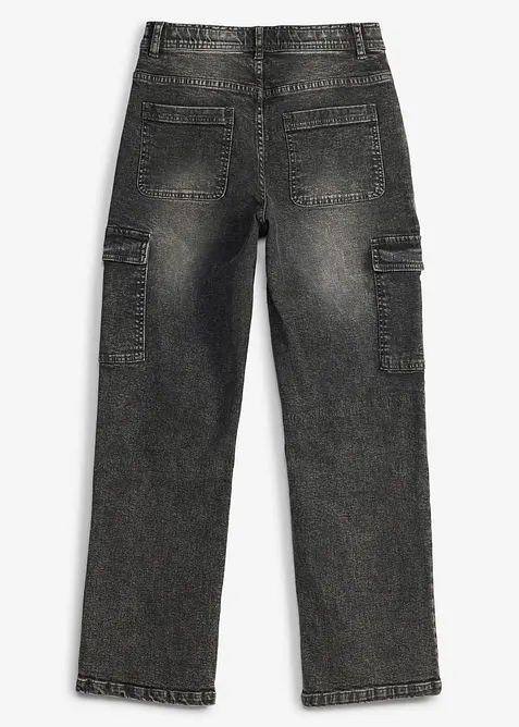 Jean large cargo, taille mi-haute, bonprix