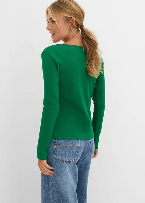 Kurzes Rippshirt mit reiner Bio-Baumwolle, bonprix