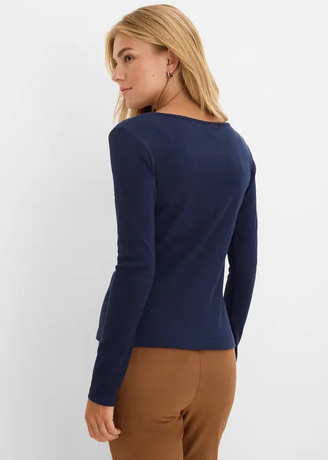 Kurzes Rippshirt mit reiner Bio-Baumwolle, bonprix