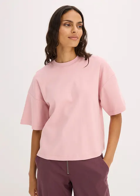 Kurzes Oversize-Shirt aus reiner schwerer Bio-Baumwolle, bonprix