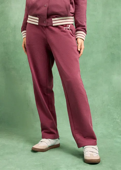 Sweathose Wide-Leg aus reiner Bio-Baumwolle, bonprix