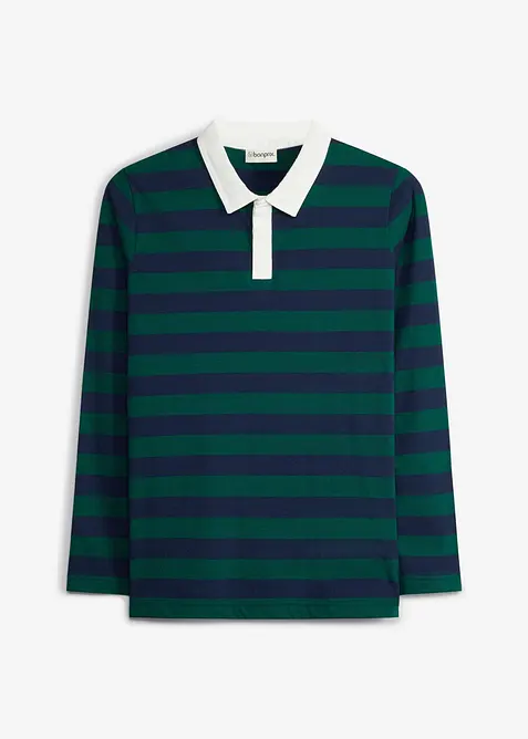 Langarm-Poloshirt aus weicher Bio Baumwolle, bonprix