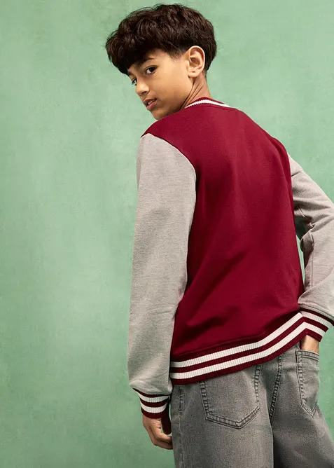 College-Sweatjacke mit weicher Baumwolle, bonprix