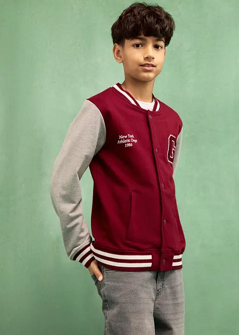 College-Sweatjacke mit weicher Baumwolle, bonprix