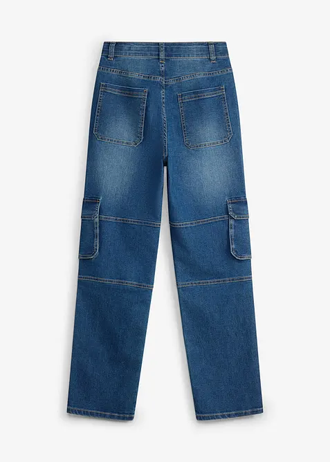 Jean droit, loose et cargo &agrave; taille r&eacute;glable, bonprix