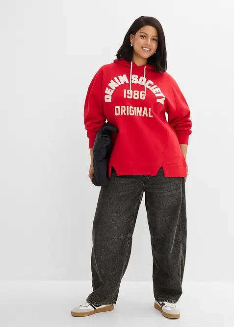 Sweat oversize &agrave; capuche 100% coton, bonprix