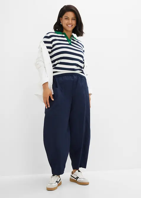 Pull col polo en fine maille, bonprix