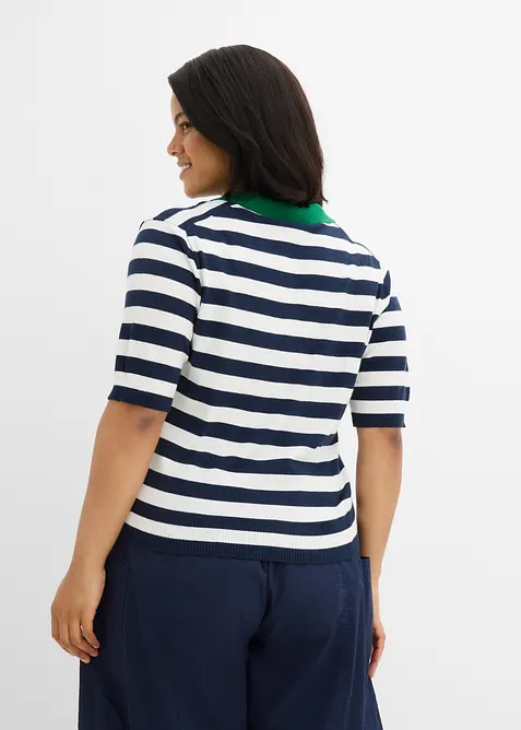 Pull col polo en fine maille, bonprix