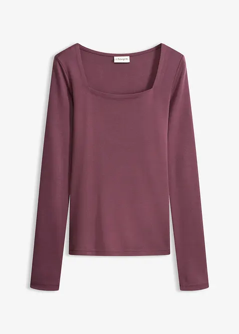 Langarmshirt mit Carr&eacute;-Ausschnitt, bonprix