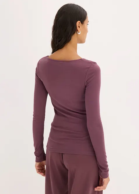 Langarmshirt mit Carr&eacute;-Ausschnitt, bonprix