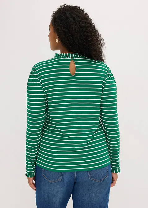 T-shirt manches longues &agrave; finitions ruch&eacute;es, bonprix