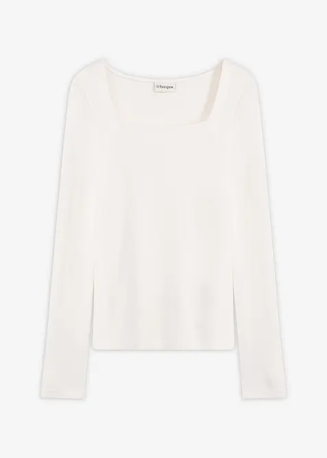 T-shirt manches longues &agrave; col carr&eacute;, bonprix
