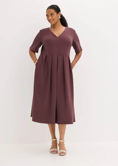 Robe T-shirt en viscose m&eacute;lang&eacute;e, bonprix