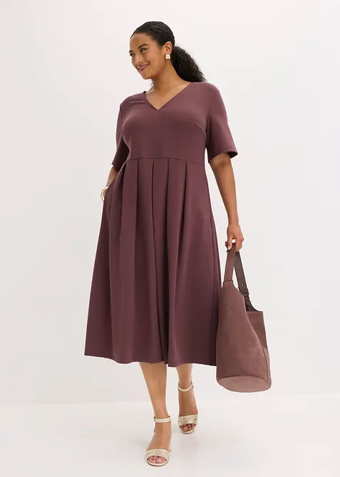Robe T-shirt en viscose m&eacute;lang&eacute;e, bonprix