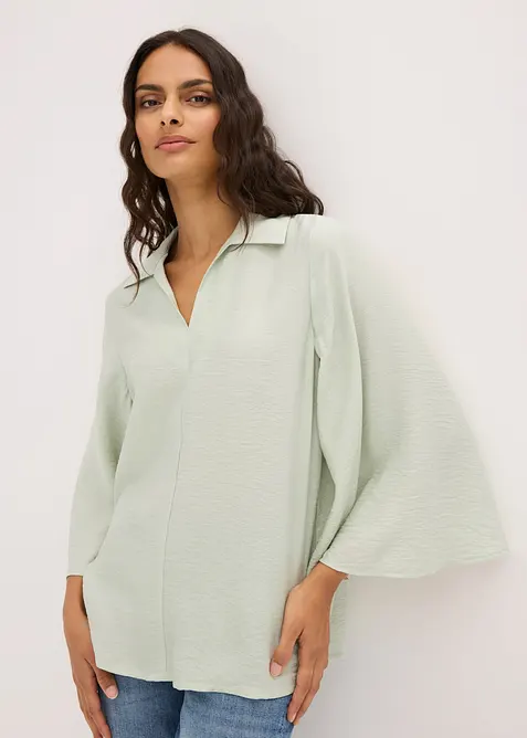 Blouse douce en viscose m&eacute;lang&eacute;e, bonprix