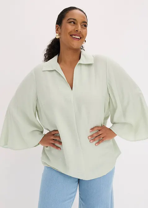 Blouse douce en viscose m&eacute;lang&eacute;e, bonprix