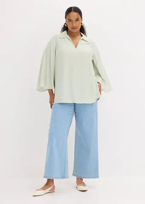 Blouse douce en viscose m&eacute;lang&eacute;e, bonprix