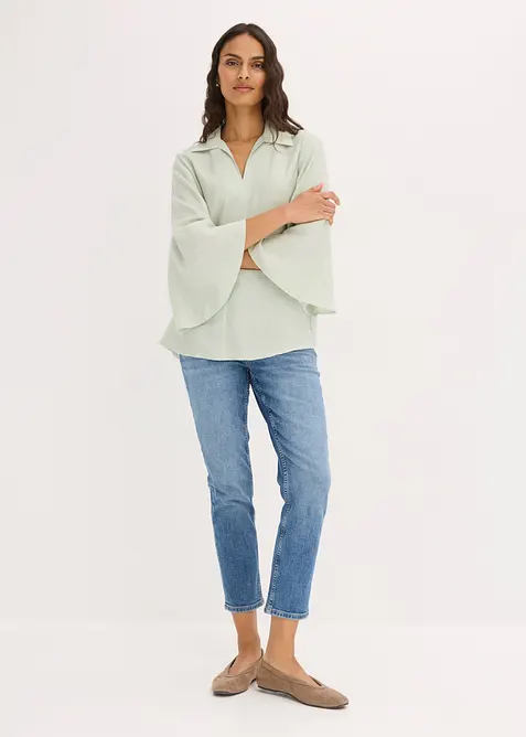 Blouse douce en viscose m&eacute;lang&eacute;e, bonprix