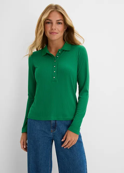 Geripptes Poloshirt, bonprix