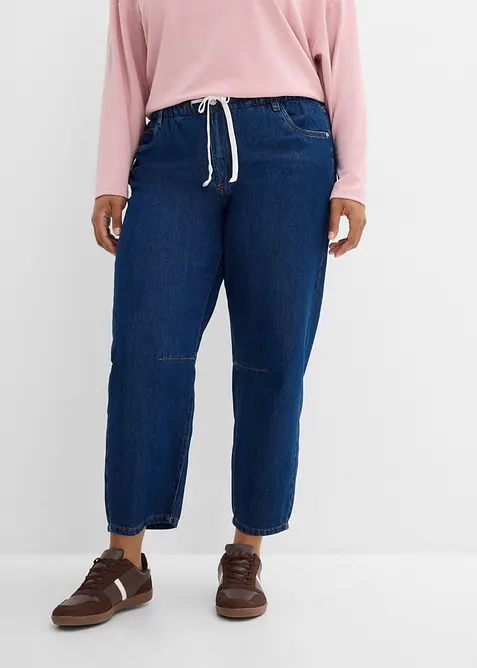 Barrel-Jeans Mid Waist cropped, bonprix