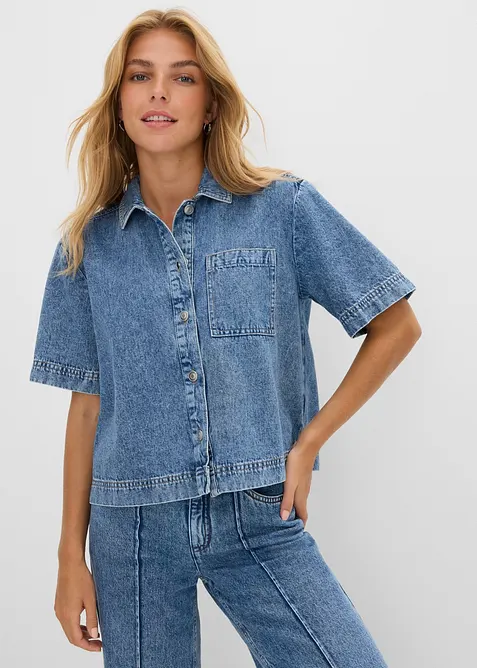 Chemisier en jean 100% coton, bonprix